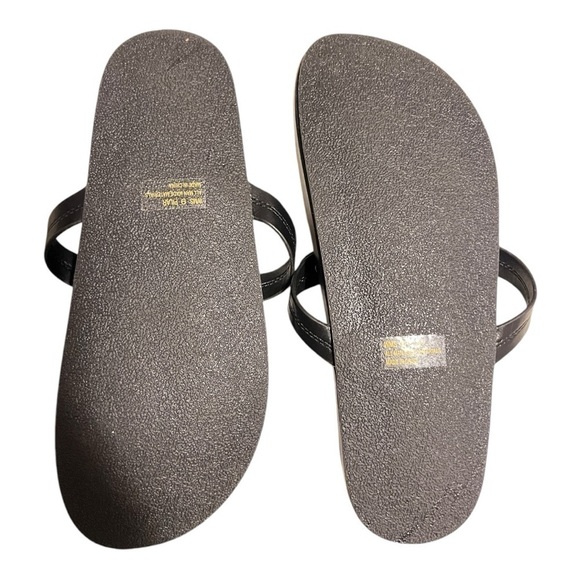 Black leather sandals with silver hardware and decorative cutouts. - Picture 3 of 3